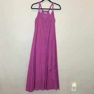 Garnet Hill Berry Pink Sleeveless Midi Dress Size Medium